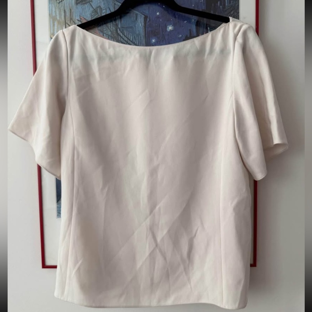 Babaton cream boat neck short sleeve blouse